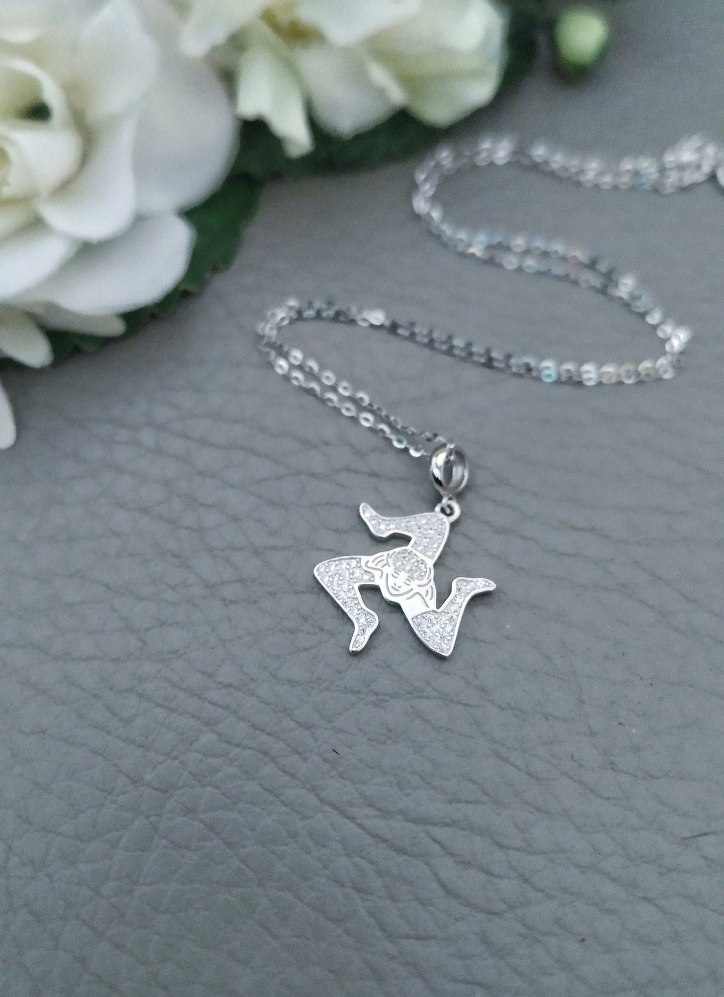 Sicilian Trinacria Necklace in 925 Sterling Silver