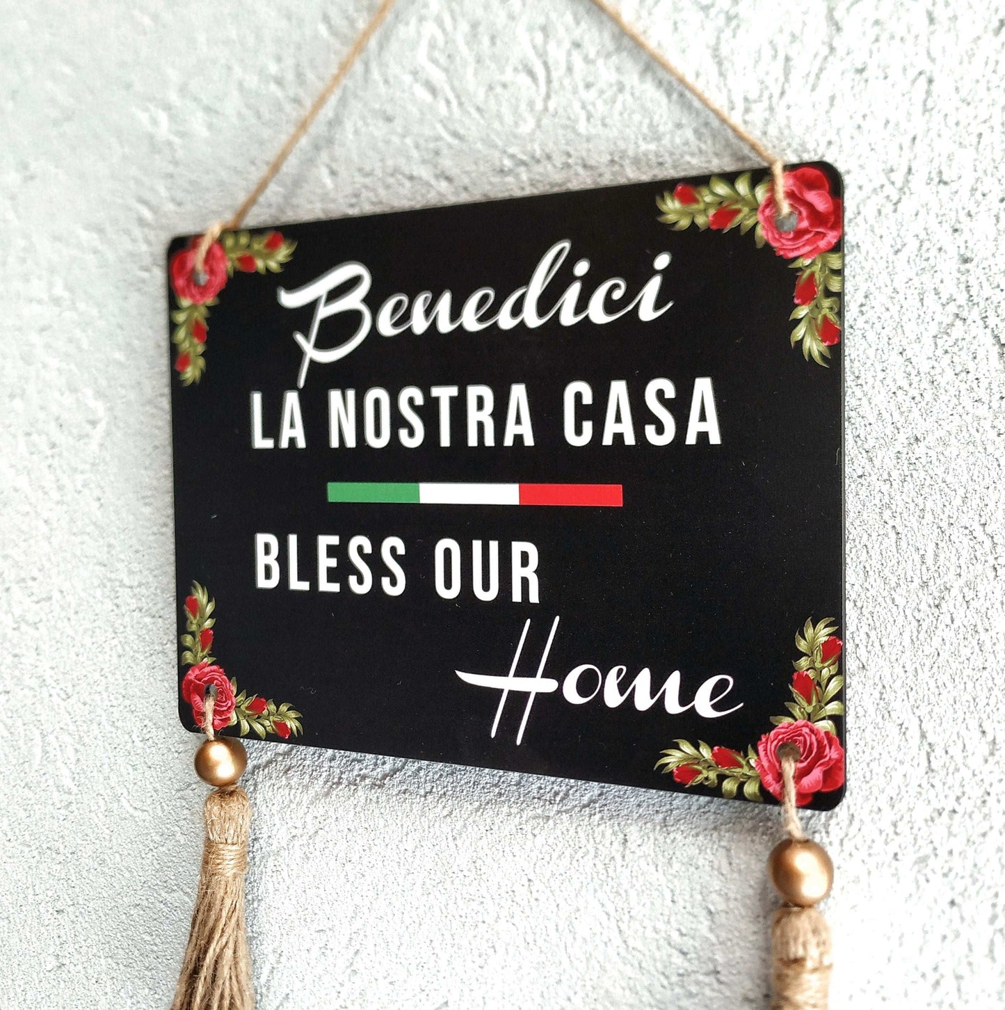 Benedici la Nostra Casa, Bless This Home Sign For Italian Home