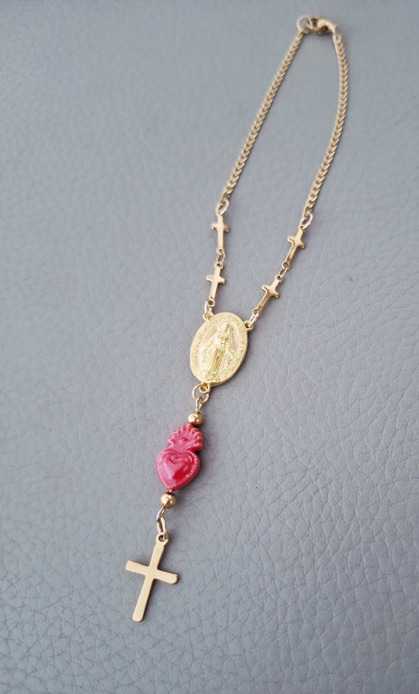 Sacred Heart Car Charm Rosary