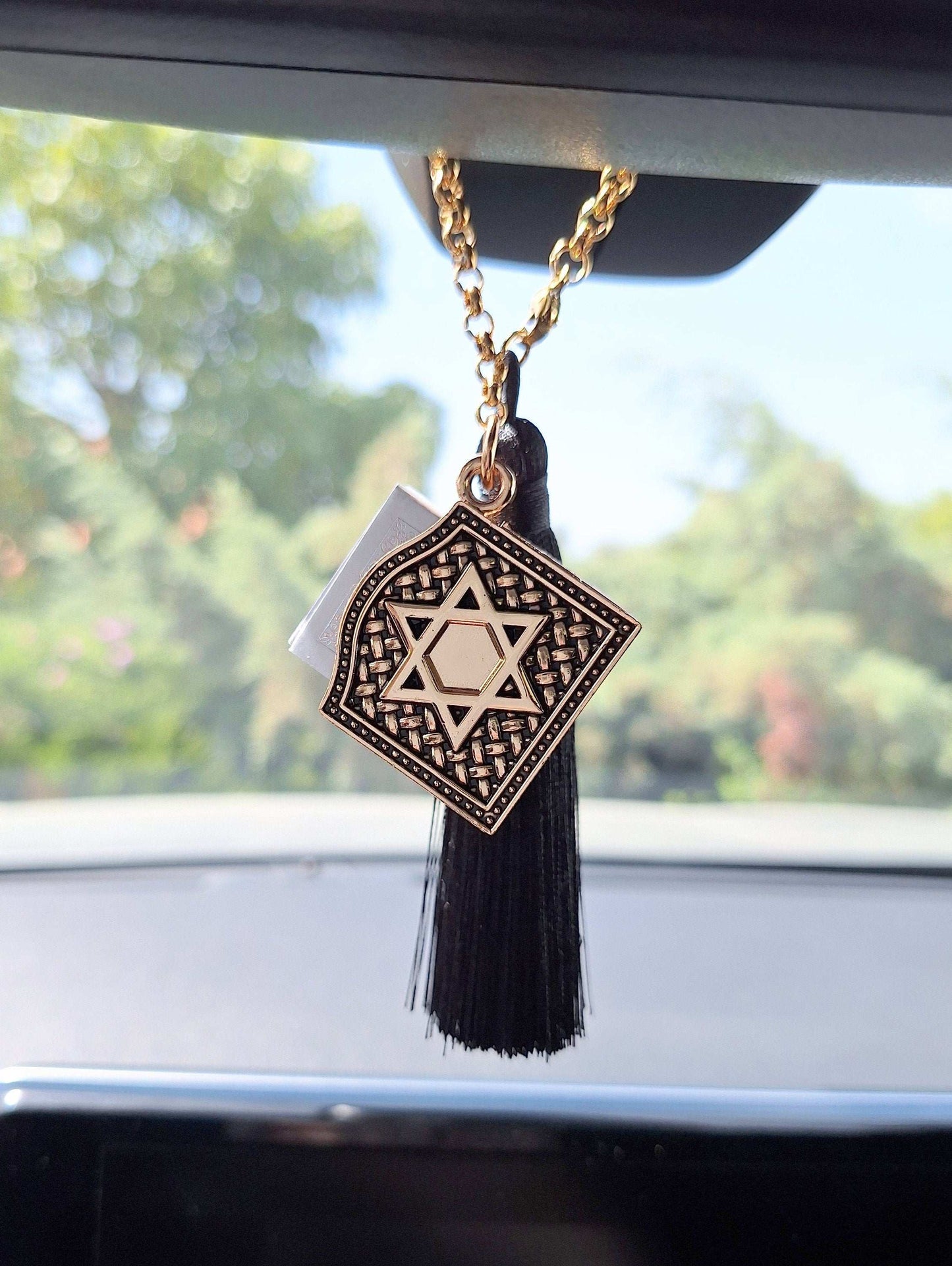 TEHILLIM Car Charm, Magen David Judaica Gift