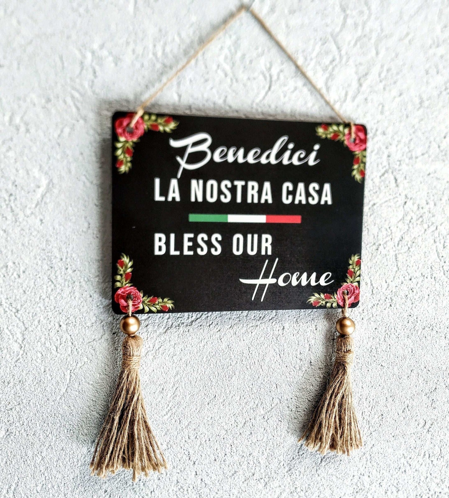 Benedici la Nostra Casa, Bless This Home Sign For Italian Home
