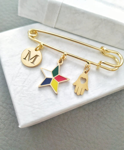 Druze Star Pin Brooch