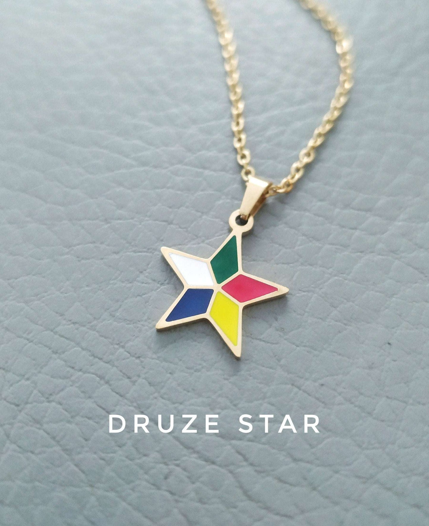 Druze necklace with 5 pointed star pendant