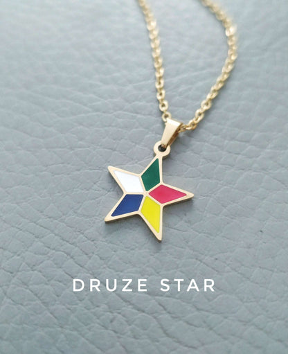 Druze necklace with 5 pointed star pendant