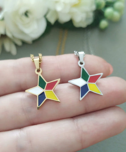 5 pointed star druze star neklace 