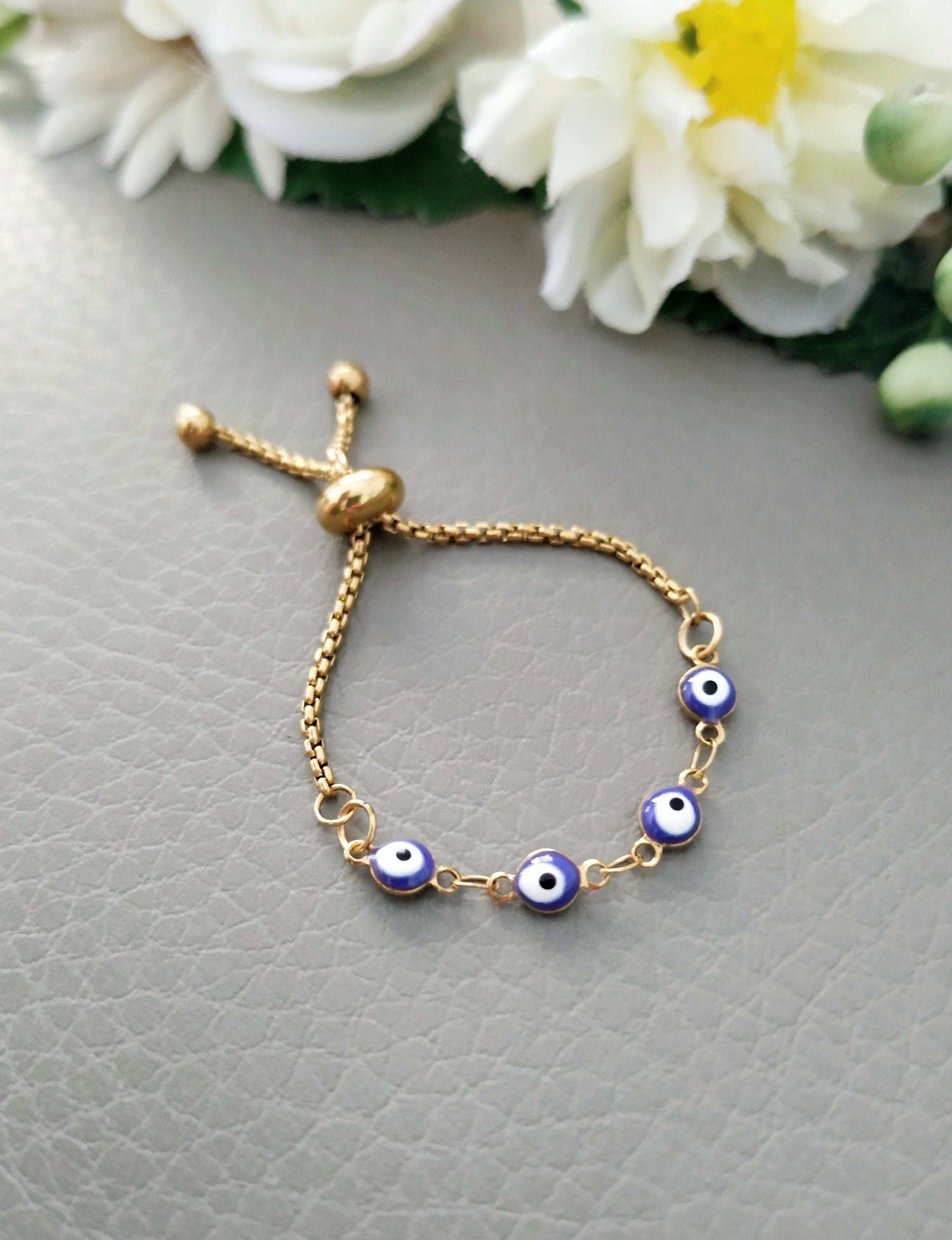 Evil Eyes Baby Bracelet, Protection from Nazar, Medical Steel Waterproof