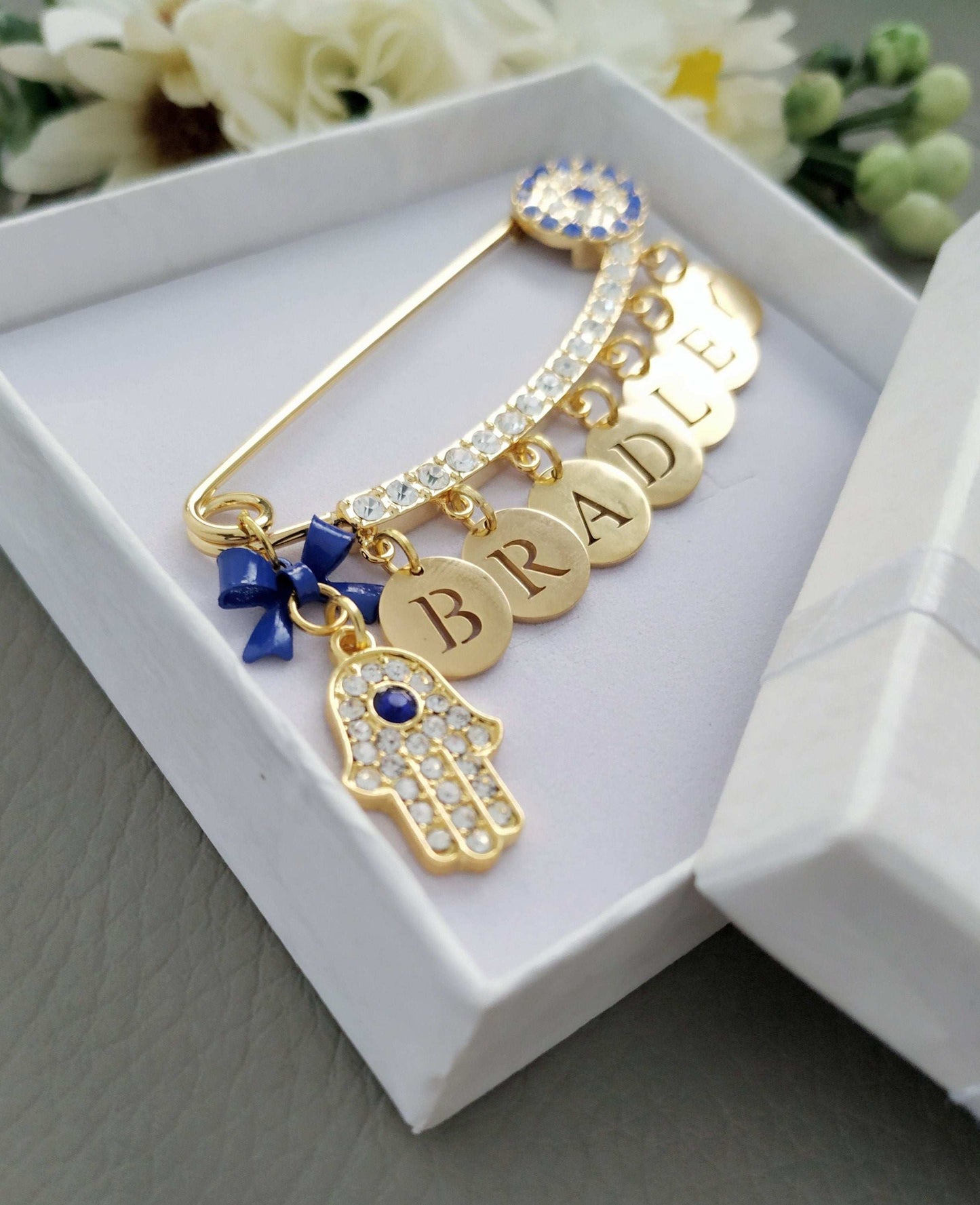 Mal de Ojo Baby Pin Custom Personalized