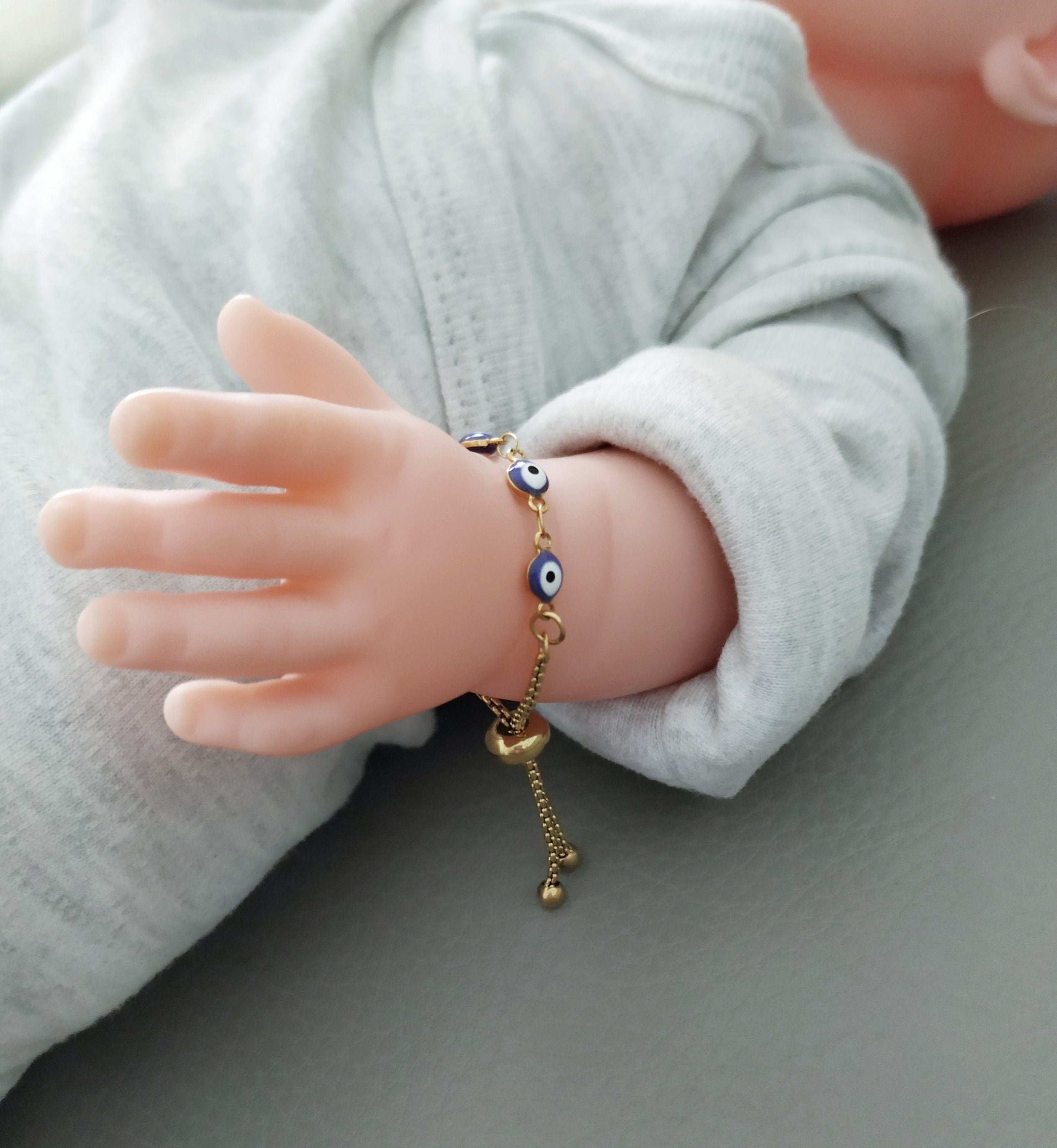 Evil Eyes Baby Bracelet, Protection from Nazar, Medical Steel Waterproof