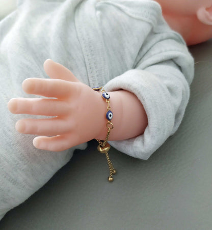 Evil Eyes Baby Bracelet, Protection from Nazar, Medical Steel Waterproof