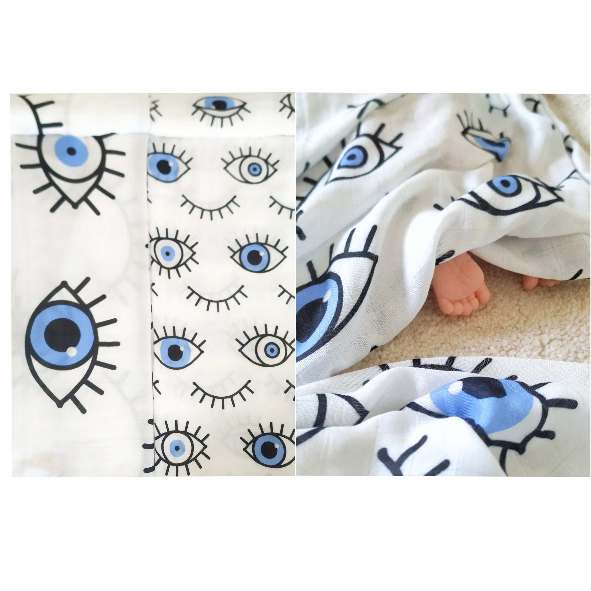 Pink Lucky Eyes Baby Swaddle Blankets