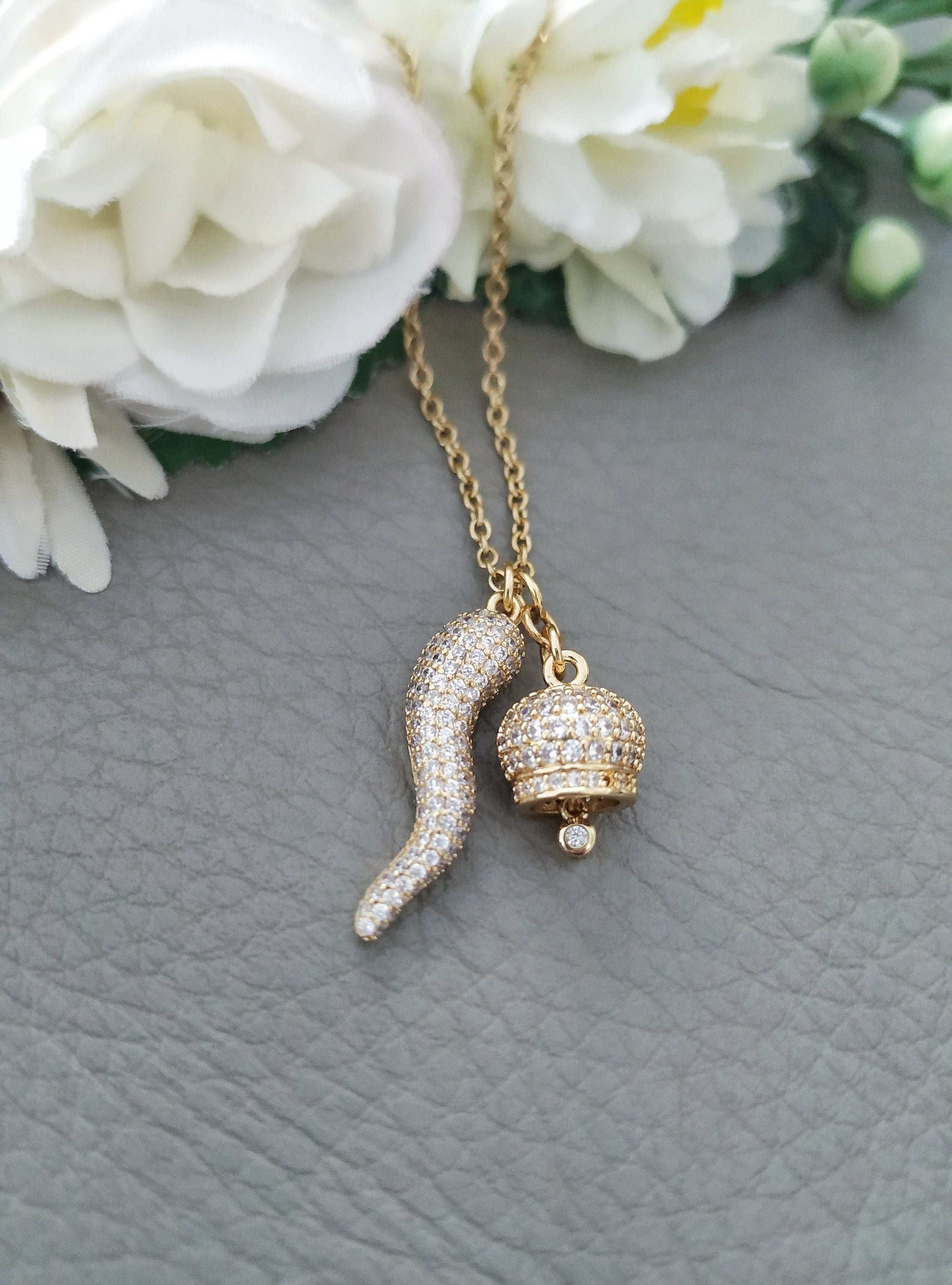Capri Bell Campanella and Cornicello Necklace – Nova Spirit