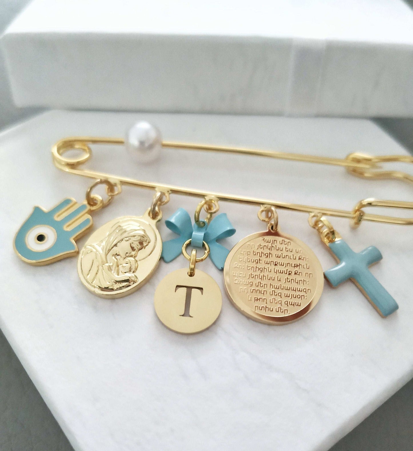 Personalized Armenian Pin, Kids Heyr Mer Blessing Jewelry Gift