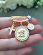 Guardian Angel Crib Medal, Personalized Pin, Baptism Gift