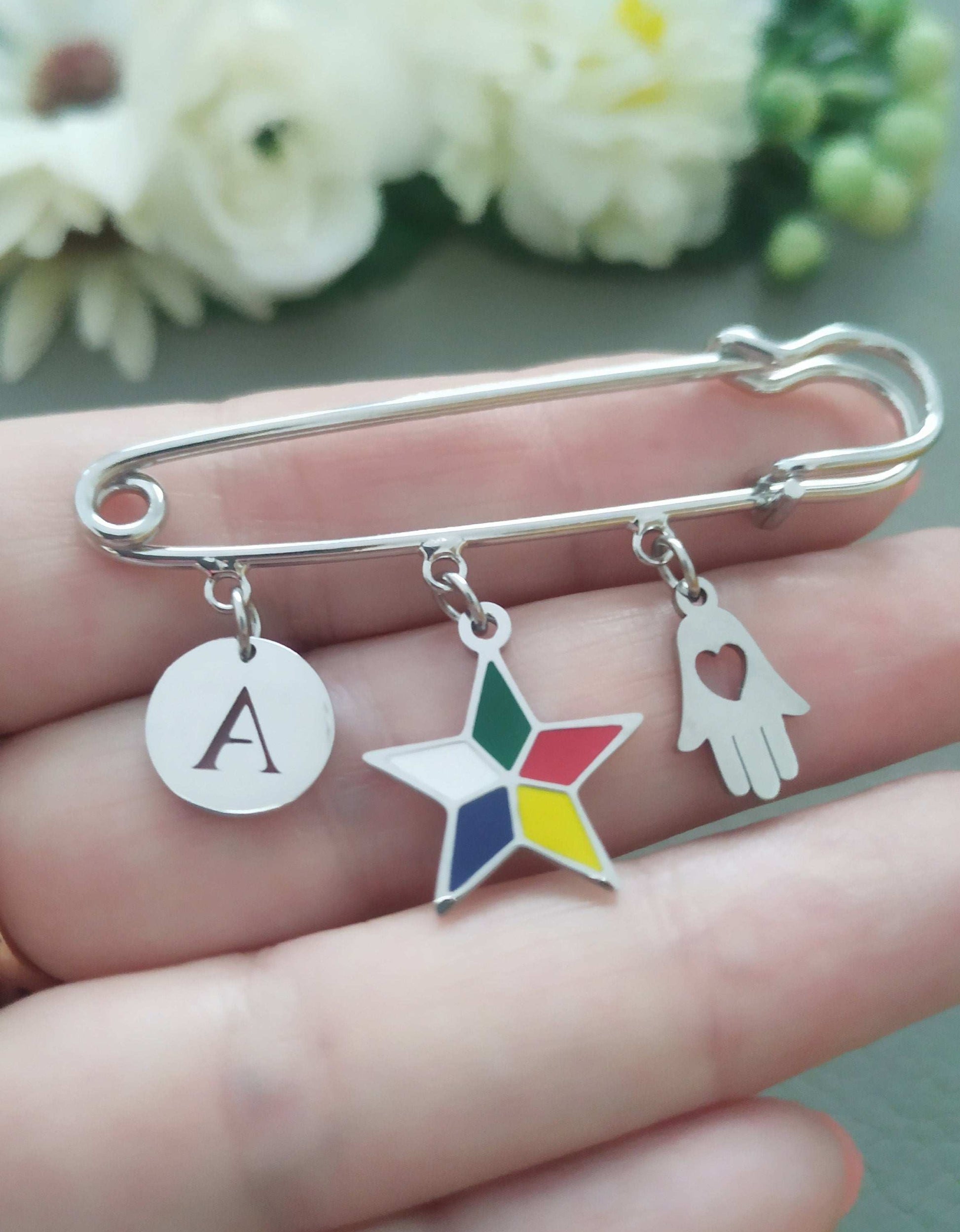 Druze Star Pin Brooch, Personalized Gift