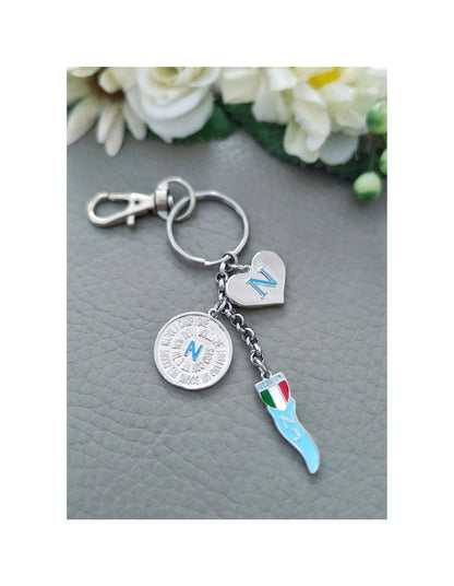 Naples Keychain, SSC Napoli Lucky Charm, Superstitious Croissant Horn, Italy Souvenir Gift