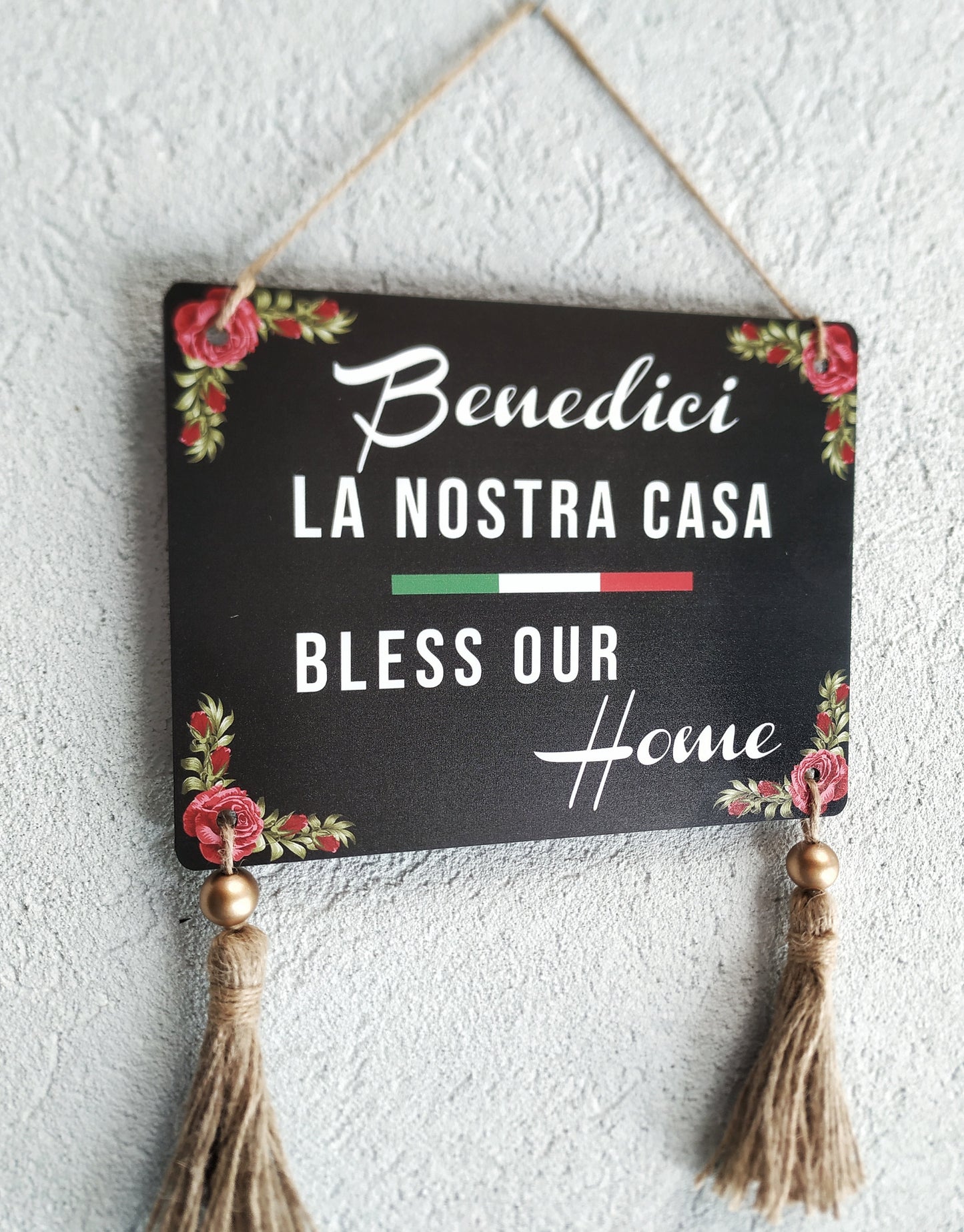 Bless This Home Sign For Italian Home