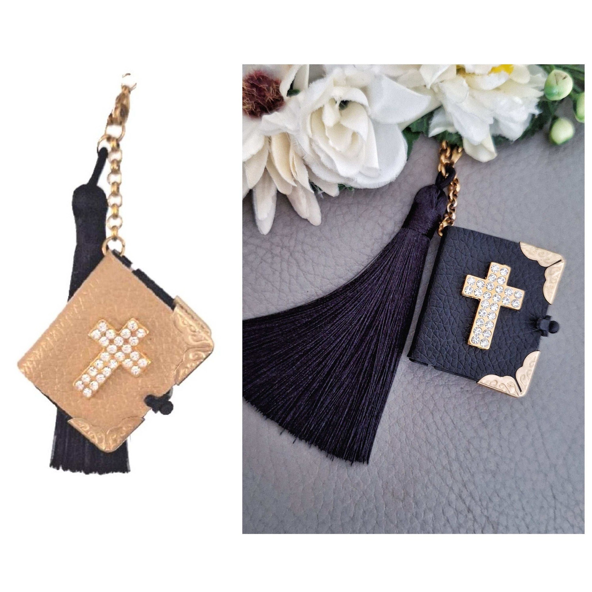 Holy Bible Car Charm, Rear View Mirror Hanging Pendant, Drivers Travellers Christian Gift