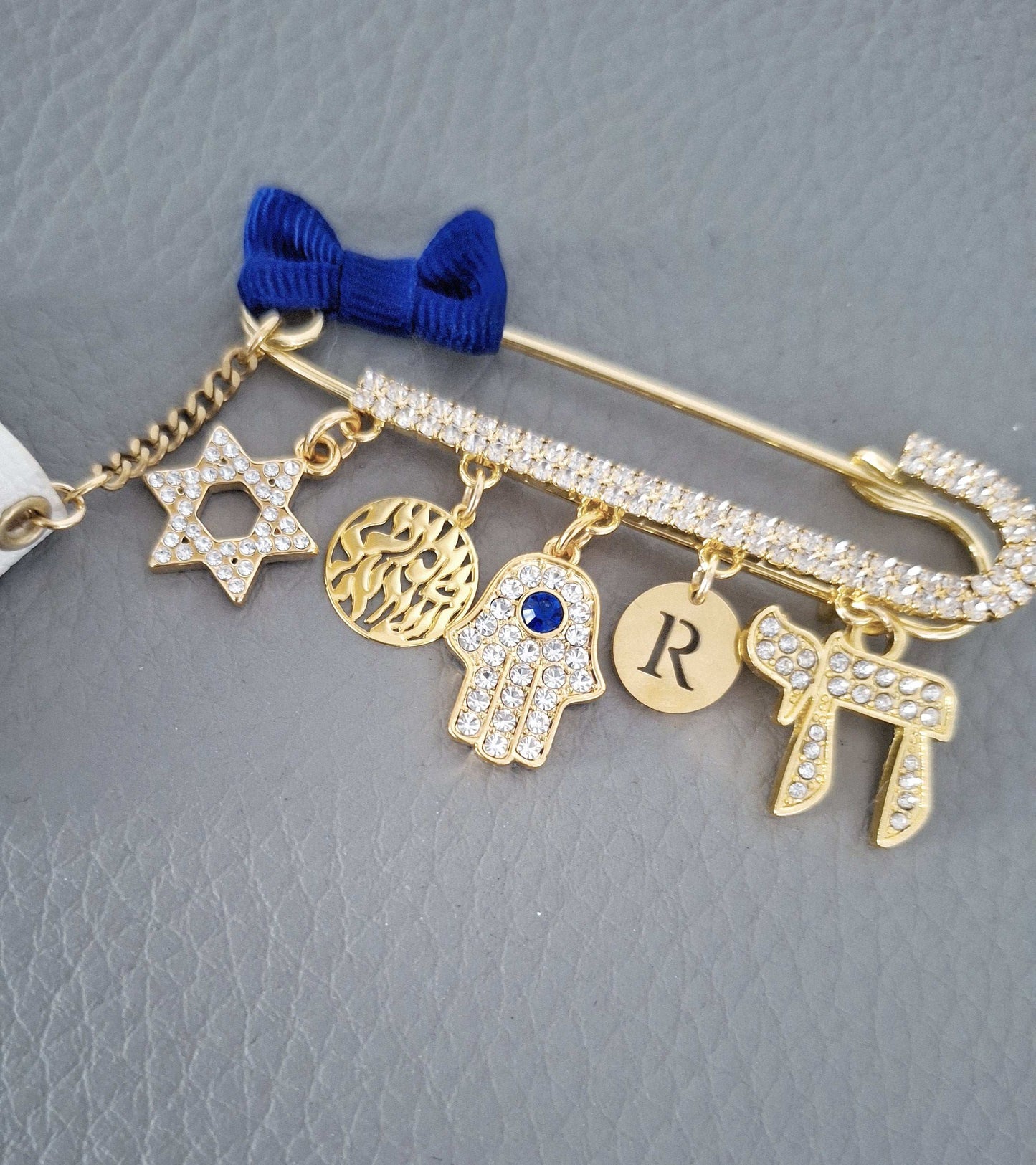 Luxury Tehillim JewishStroller Pin Brooch