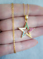 DRUZE Star Necklace in 925 Sterling Pendant with Zircons