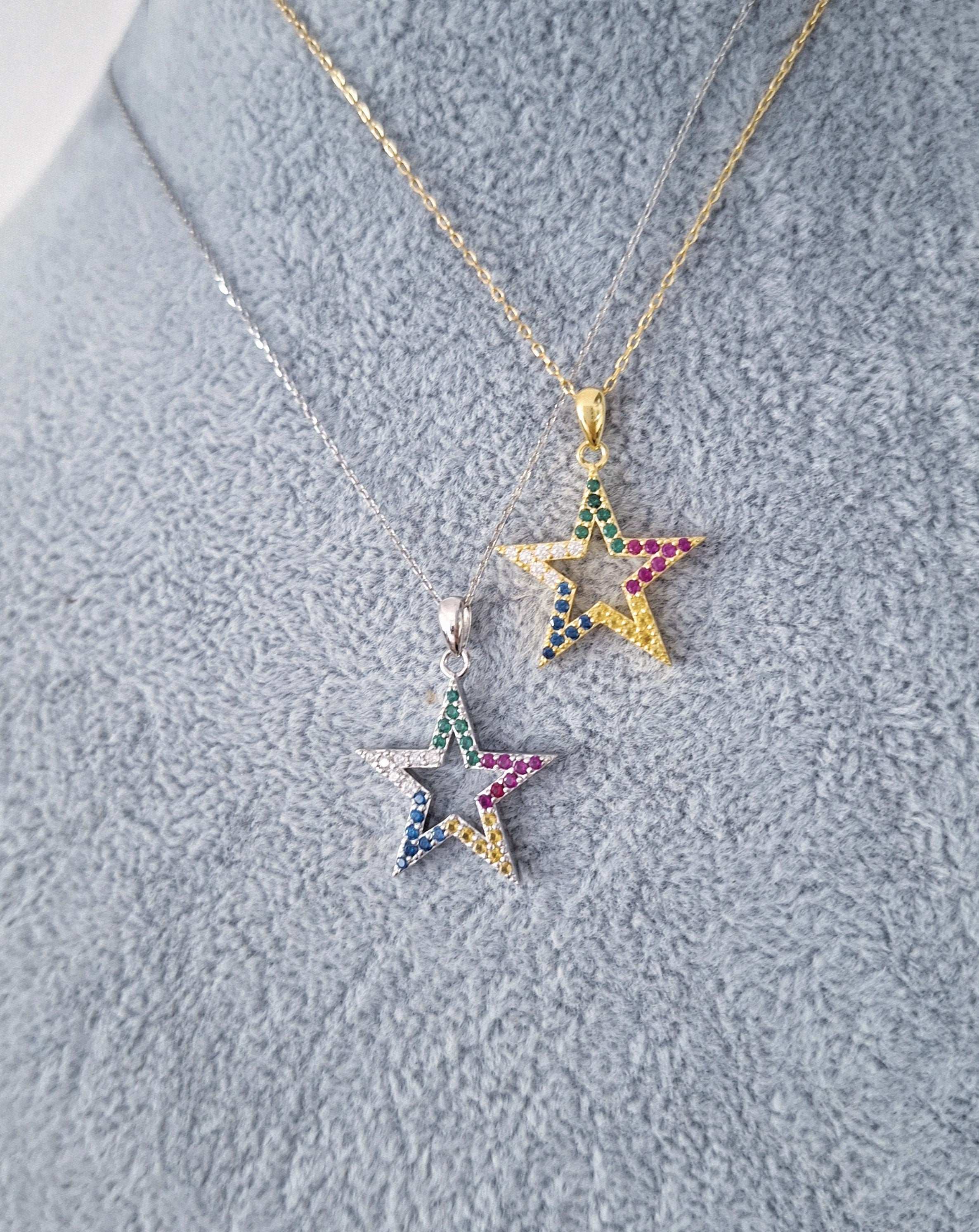DRUZE Star Necklace in 925 Sterling Pendant with Zircons – Nova Spirit