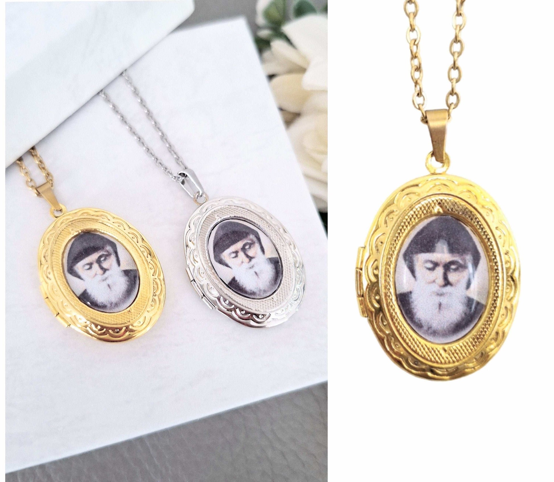 Saint Charbel Locket Necklace