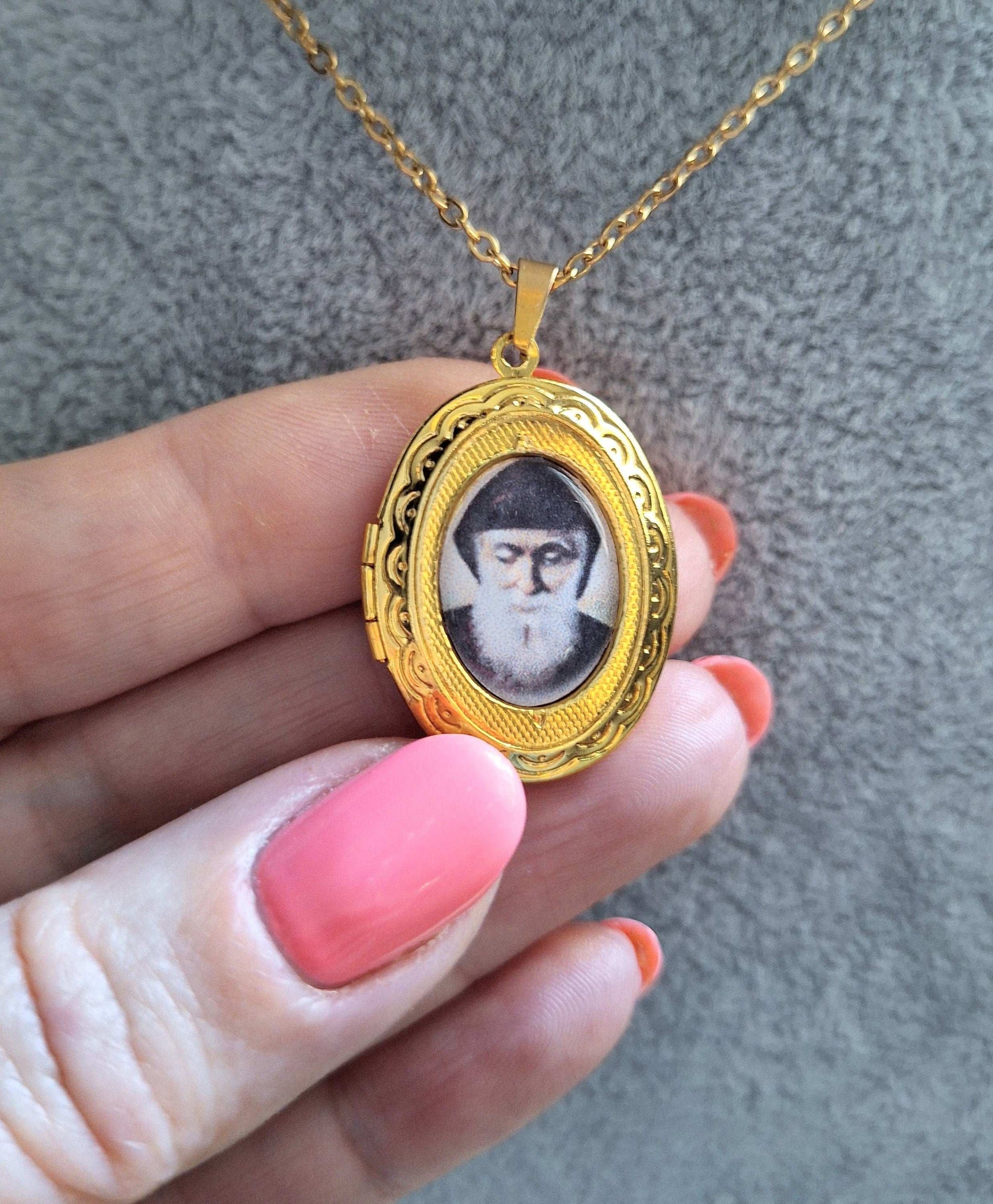Saint Charbel Locket Necklace