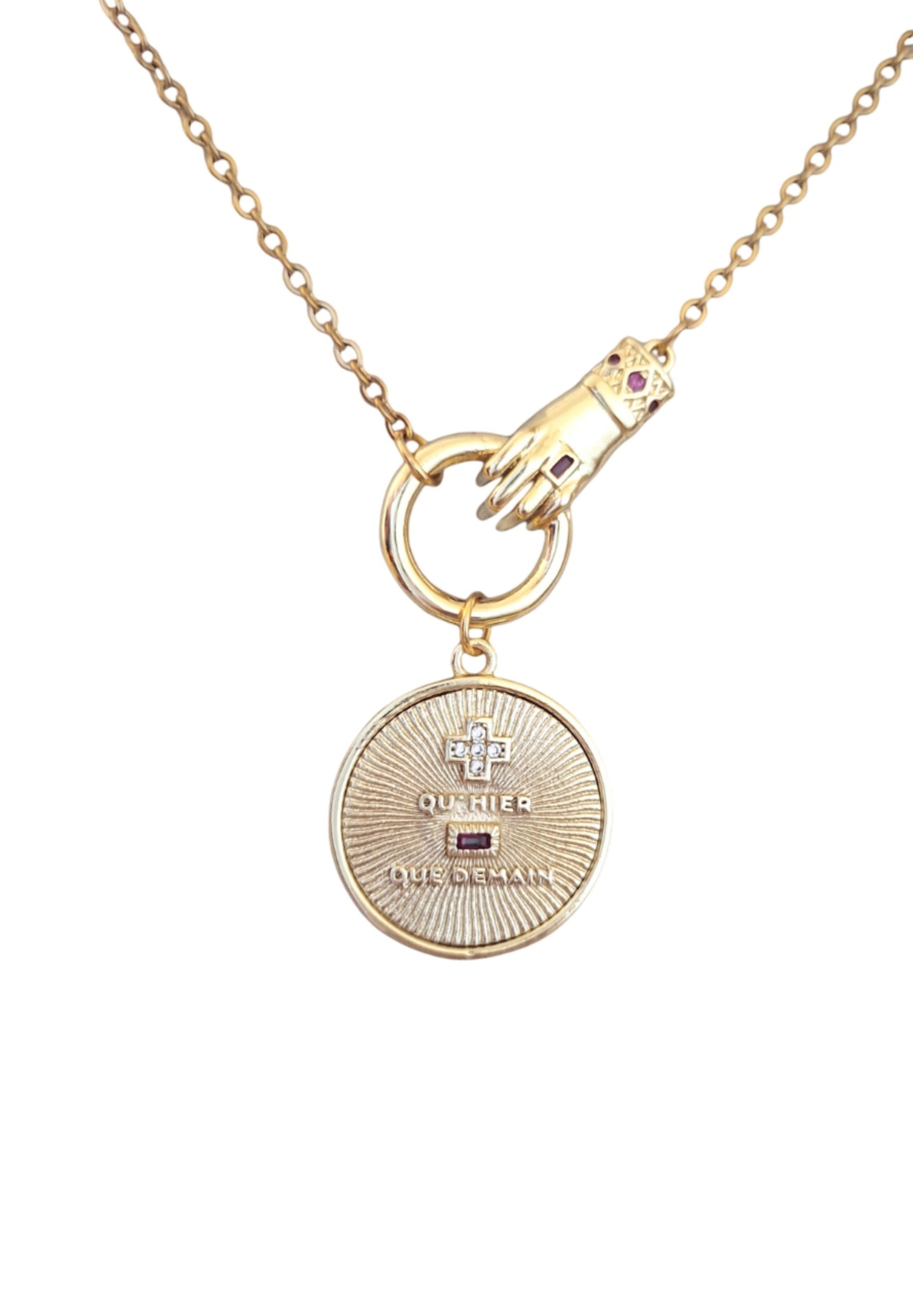 Plus QU'HIER Que Demain Pendant, Valentine's Day Gift Jewelry Necklace, Augis Inspired