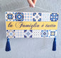 La Famiglia e Tutto Sign, Italian Home Wall Hanging, Italy Majolica Tile Print