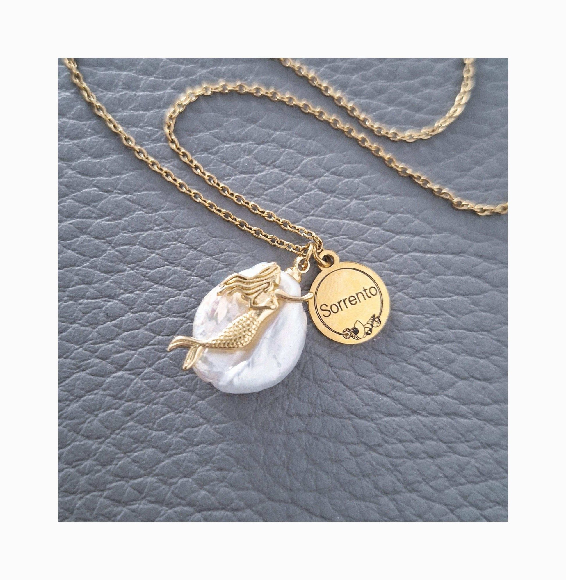 Mermaid of Sorrento Necklace, Mediterranean Mythology, Italian Inspired Jewelry
