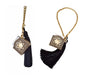 golden jewish tehillim car hanging charm with tassel